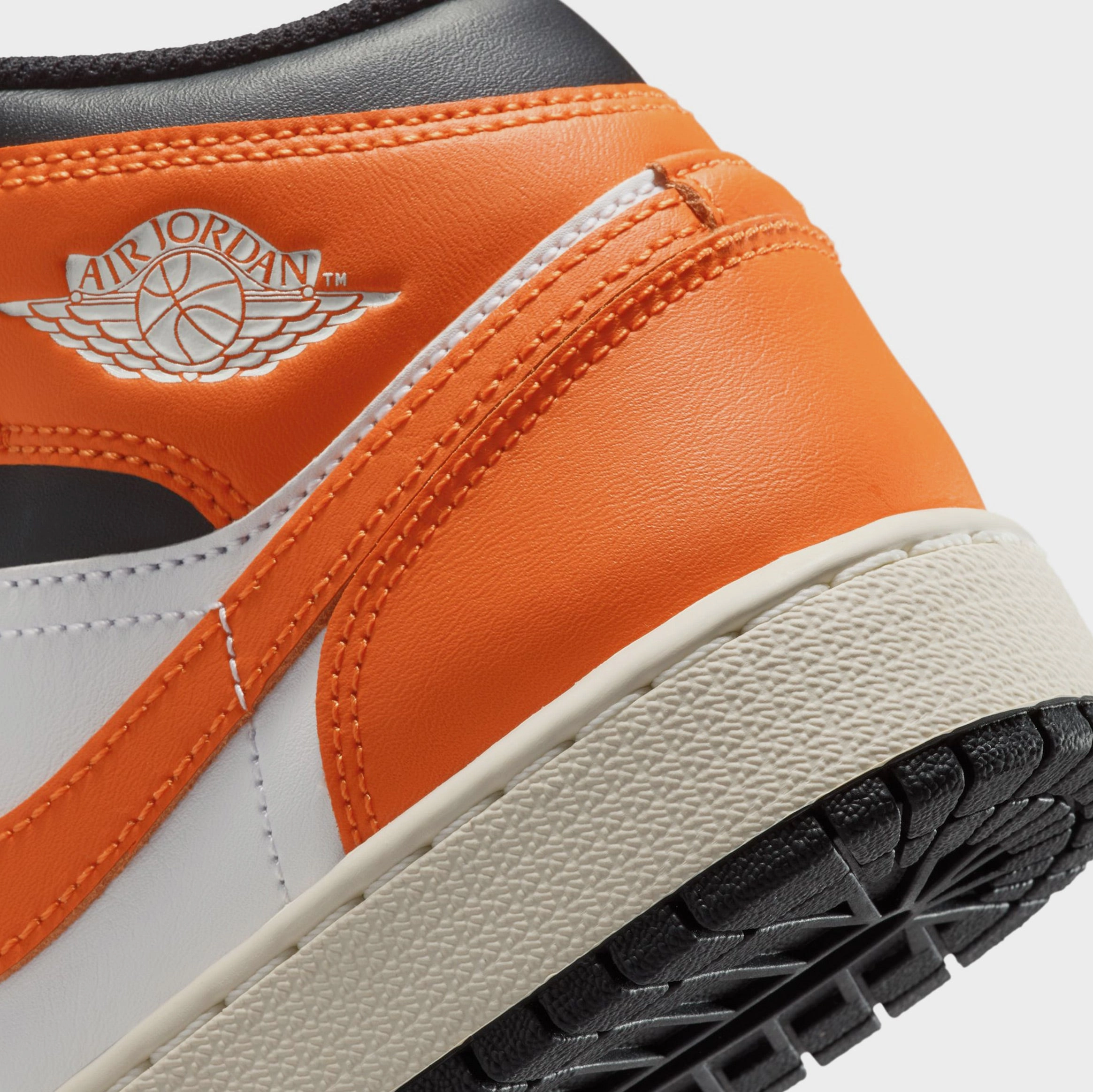 Air Jordan 1 Mid Grade School Lifestyle Shoes ( Starfish/White/Sail/Black) Air Jordan 1 original design shoes