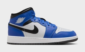 Air Jordan 1 Mid Grade School Lifestyle Shoes (Game Royal/White/Black) Free Shipping Air Jordan 1 classic shoes for streetwear looks
