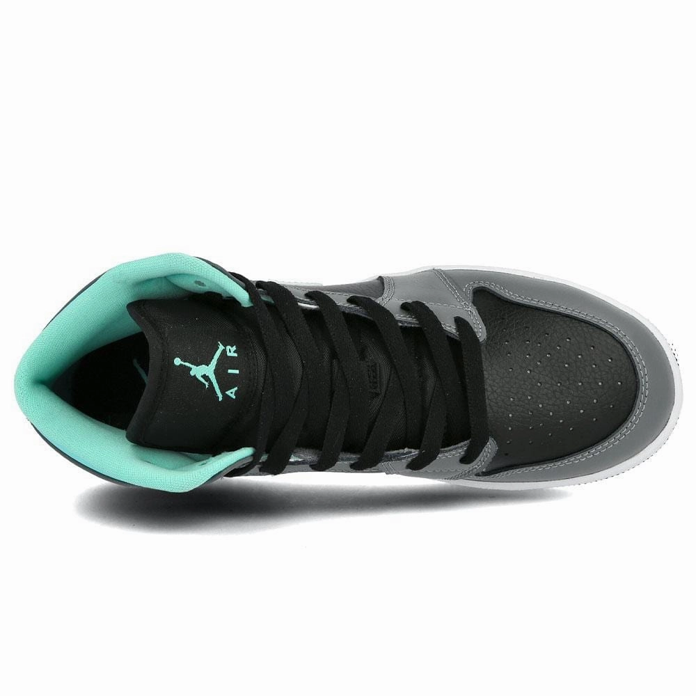 Air Jordan 1 Mid Grey Aqua (GS) Air Jordan 1 Mid streetwear shoes