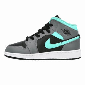 Air Jordan 1 Mid Grey Aqua (GS) Air Jordan 1 Mid versatile shoes for daily wear