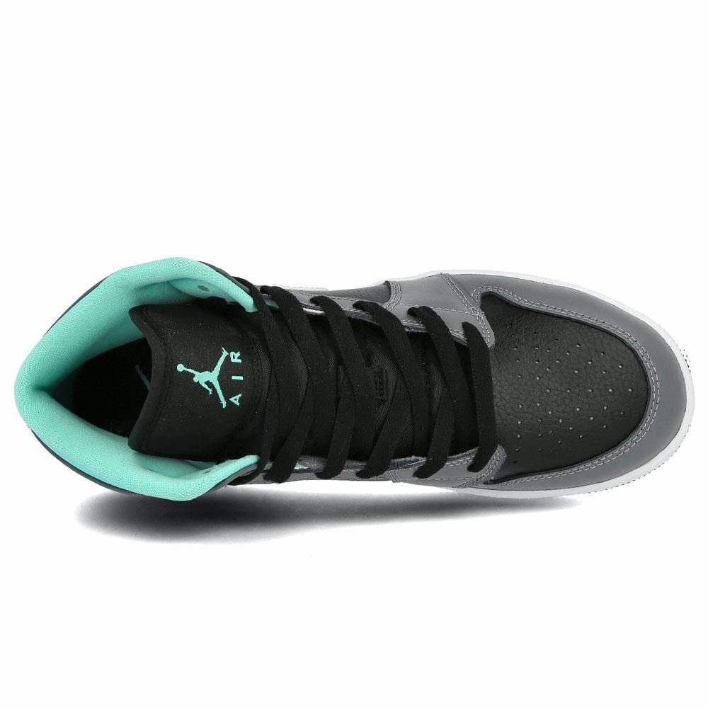 Air Jordan 1 Mid Grey Aqua (GS) Air Jordan 1 vintage style sneakers
