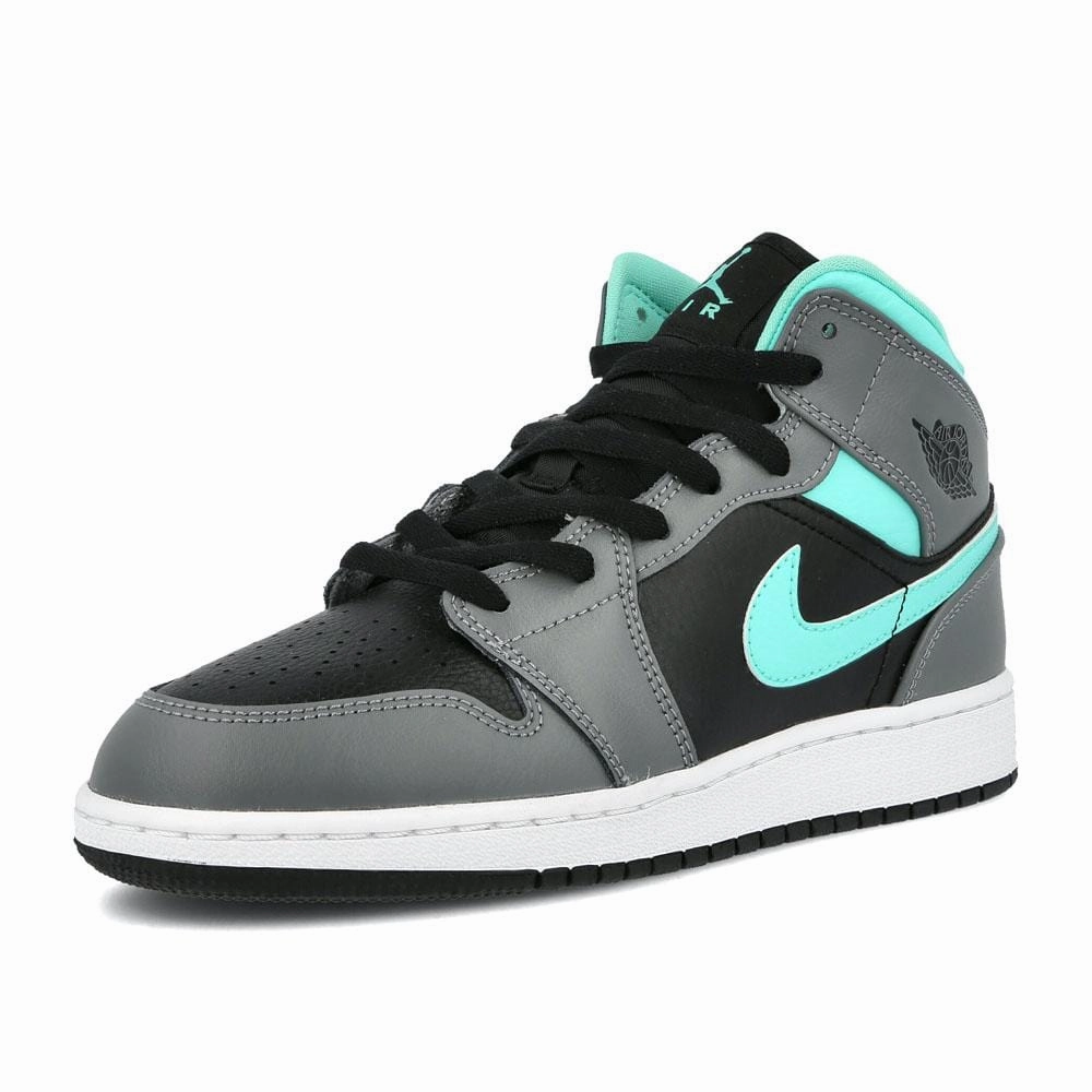 Air Jordan 1 Mid Grey Aqua (GS) Air Jordan 1 vintage style sneakers