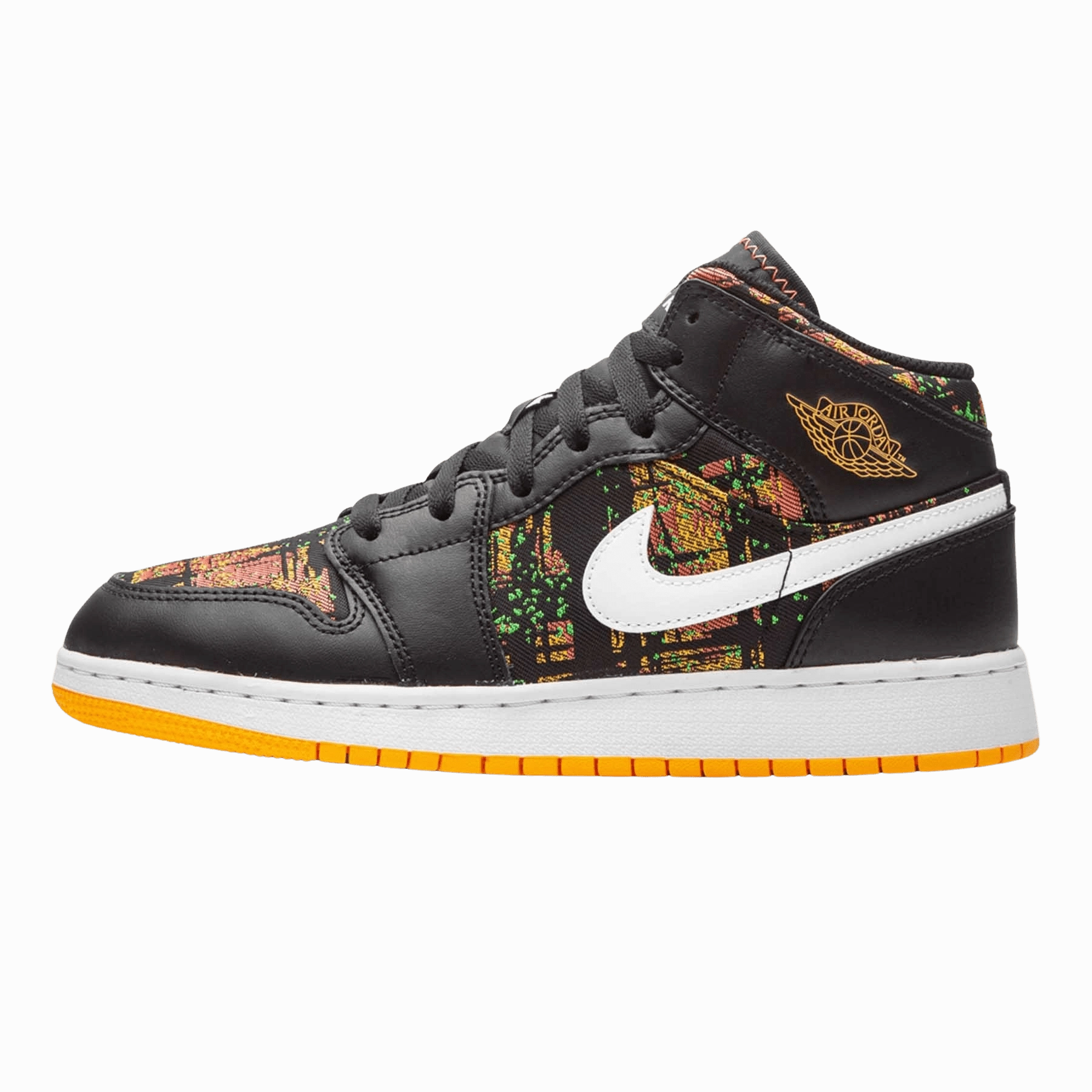 Air Jordan 1 Mid GS 'Black Laser Orange' Air Jordan 1 Mid versatile shoes for daily wear