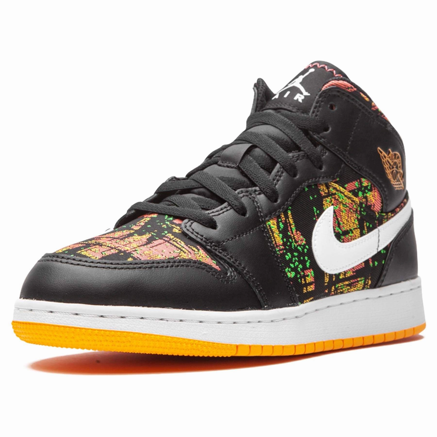 Air Jordan 1 Mid GS 'Black Laser Orange' Air Jordan 1 Mid streetwear shoes