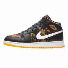 Air Jordan 1 Mid GS 'Black Laser Orange' Air Jordan 1 Mid versatile shoes for daily wear