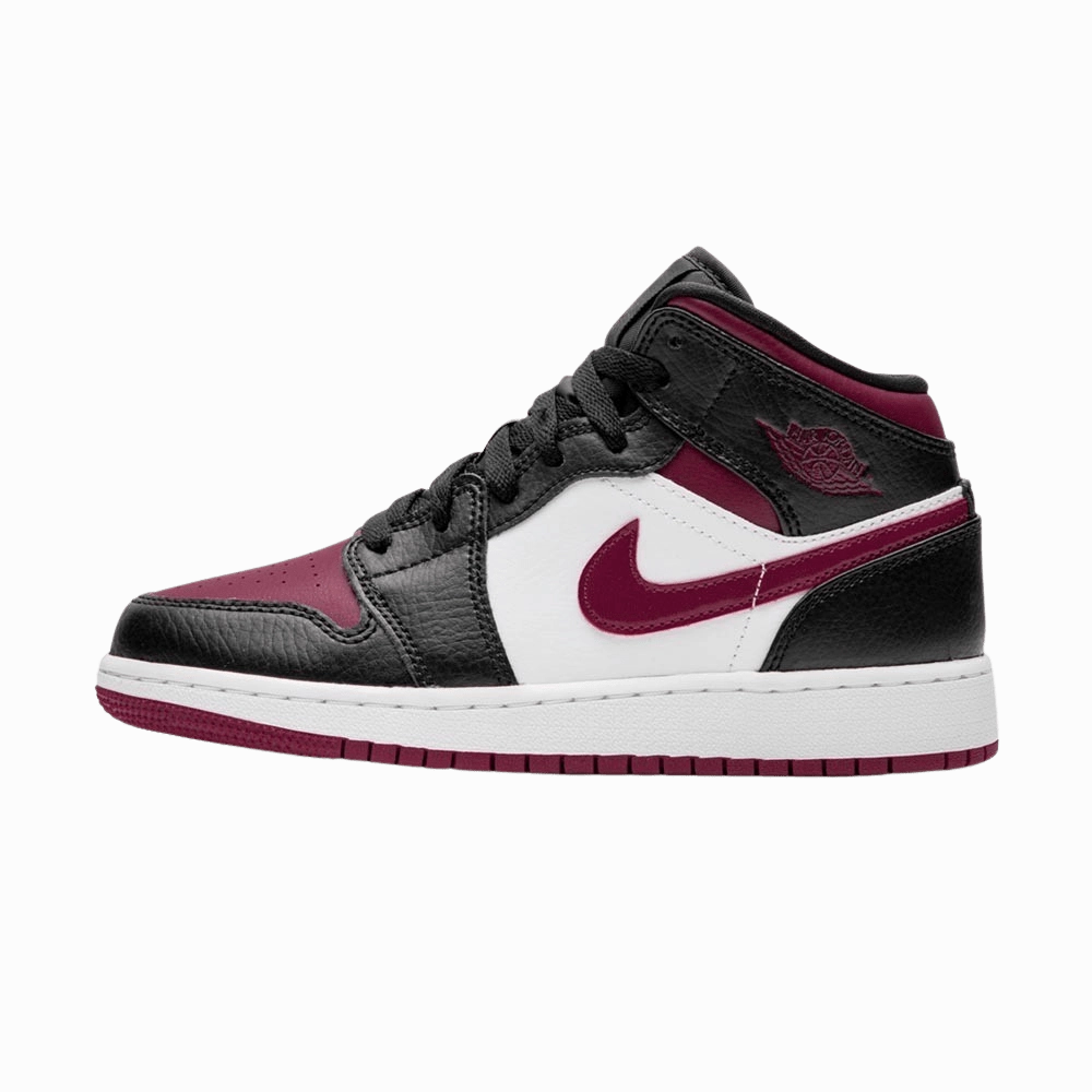 Air Jordan 1 Mid GS 'Black Noble Red' Air Jordan 1 timeless sneakers for Jordan fans