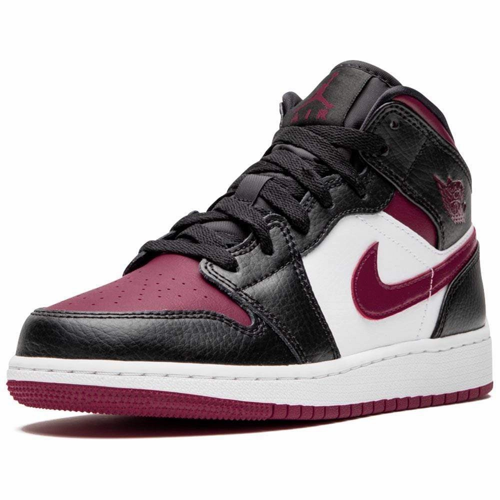 Air Jordan 1 Mid GS 'Black Noble Red' Air Jordan 1 vintage style sneakers