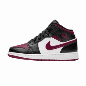 Air Jordan 1 Mid GS 'Black Noble Red' Air Jordan 1 timeless sneakers for Jordan fans