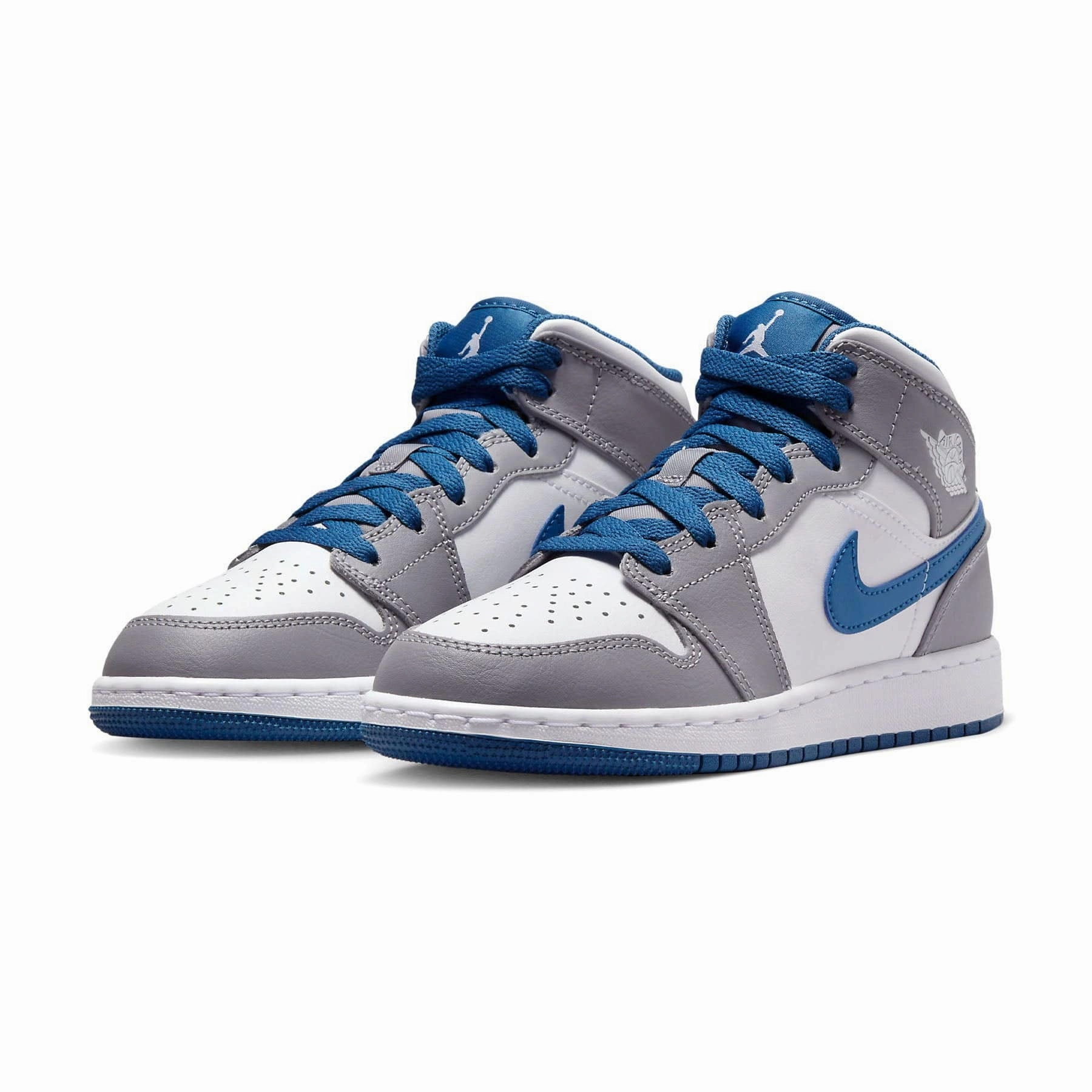 Air Jordan 1 Mid GS 'Cement True Blue' Air Jordan 1 Mid streetwear shoes