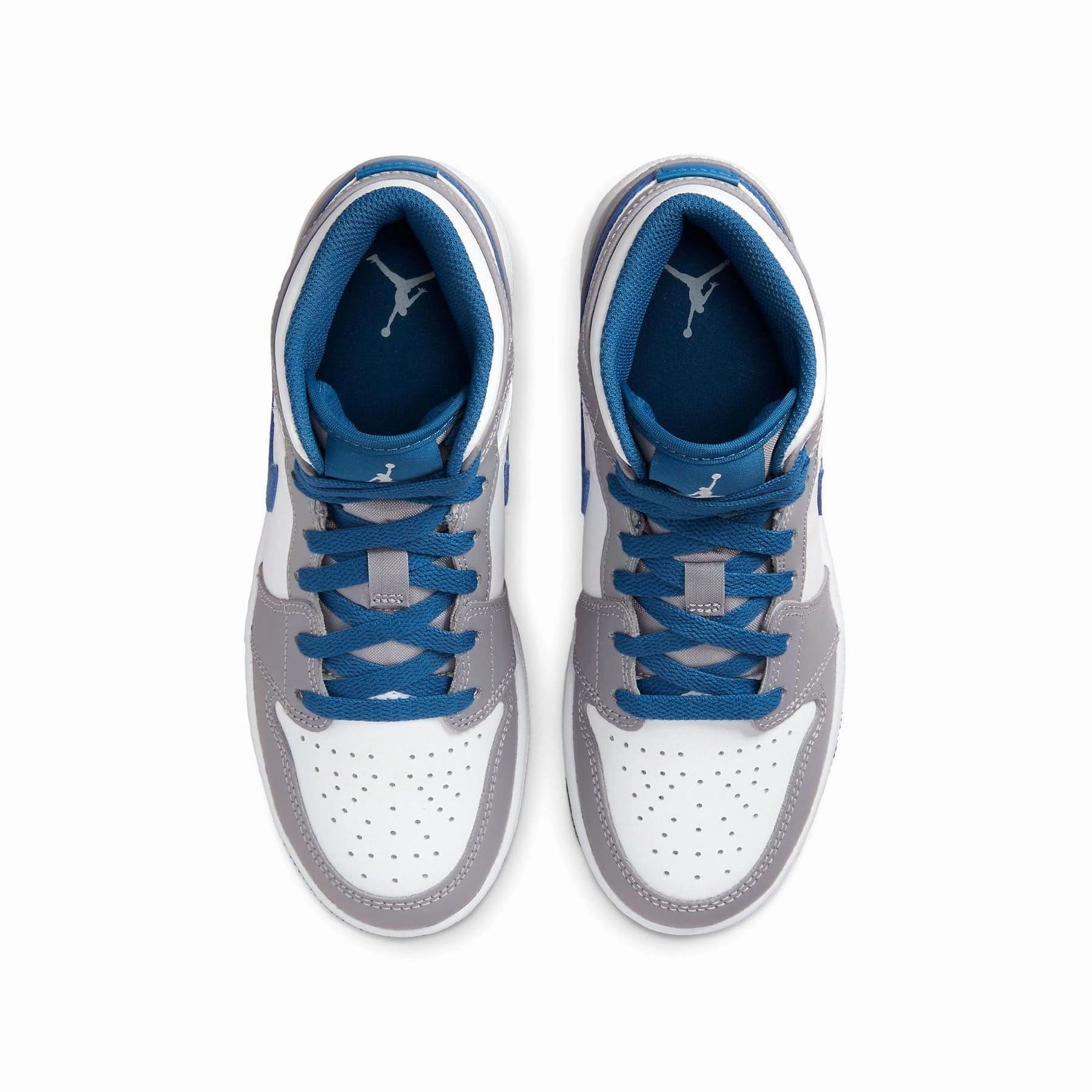 Air Jordan 1 Mid GS 'Cement True Blue' Air Jordan 1 Mid streetwear shoes