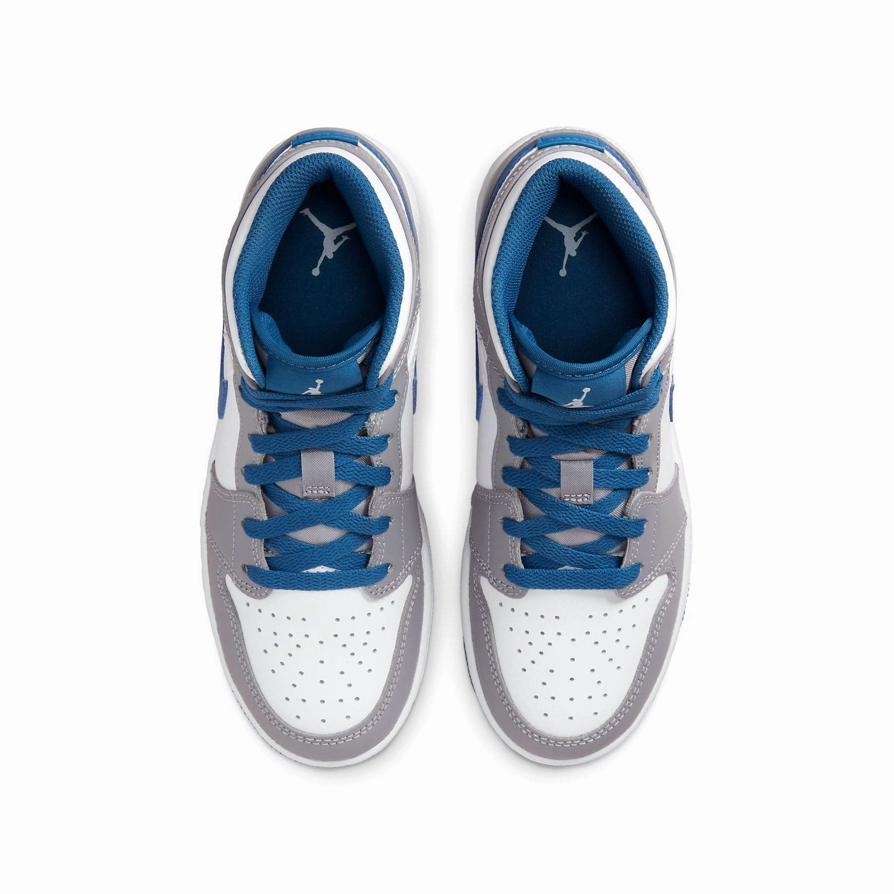 Air Jordan 1 Mid GS 'Cement True Blue' Air Jordan 1 vintage style sneakers