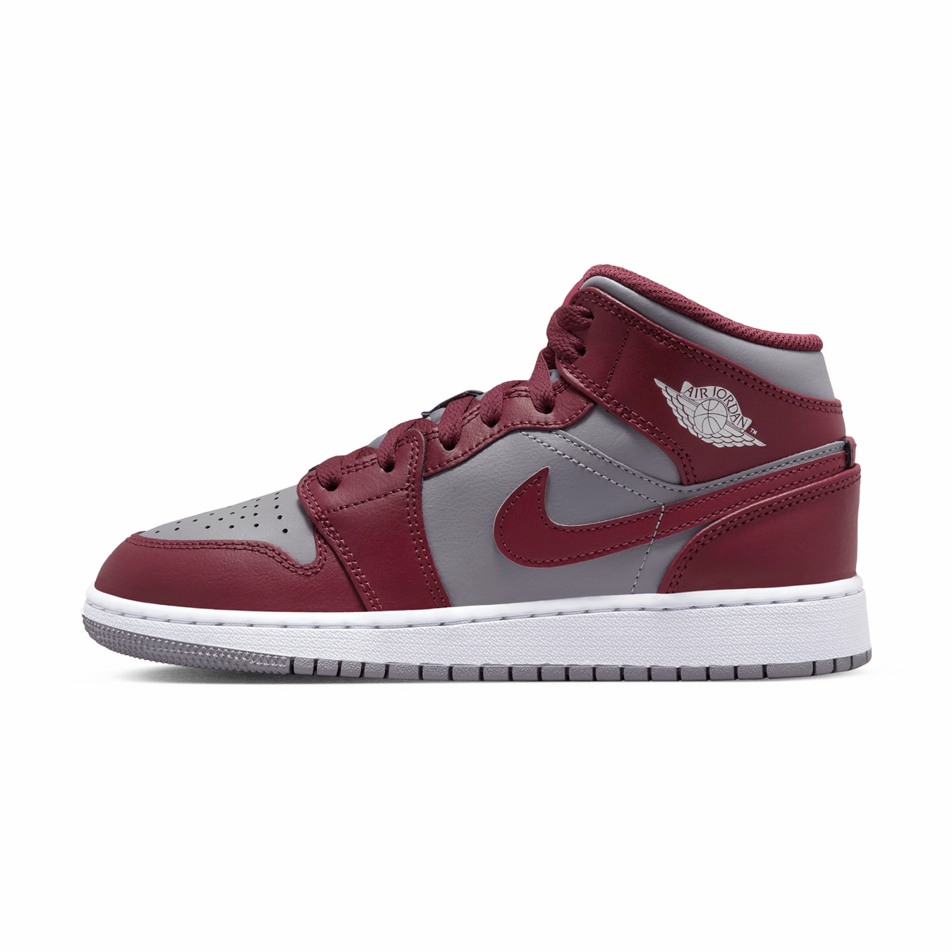 Air Jordan 1 Mid GS 'Cherrywood Red' Air Jordan 1 sneakers with heritage court style
