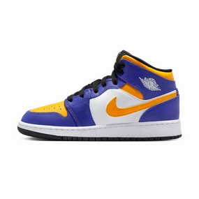 Air Jordan 1 Mid GS 'Lakers' Air Jordan 1 Mid versatile shoes for daily wear