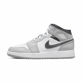 Air Jordan 1 Mid GS 'Light Smoke Grey' Air Jordan 1 Mid versatile shoes for daily wear