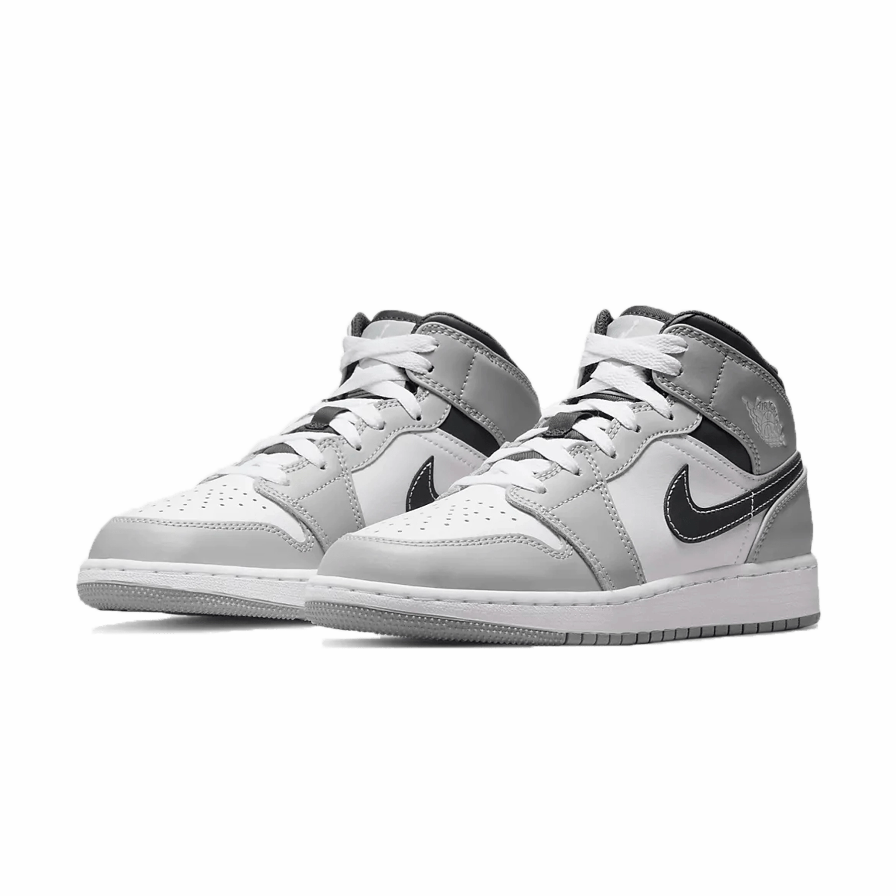 Air Jordan 1 Mid GS 'Light Smoke Grey' Air Jordan 1 Mid streetwear shoes