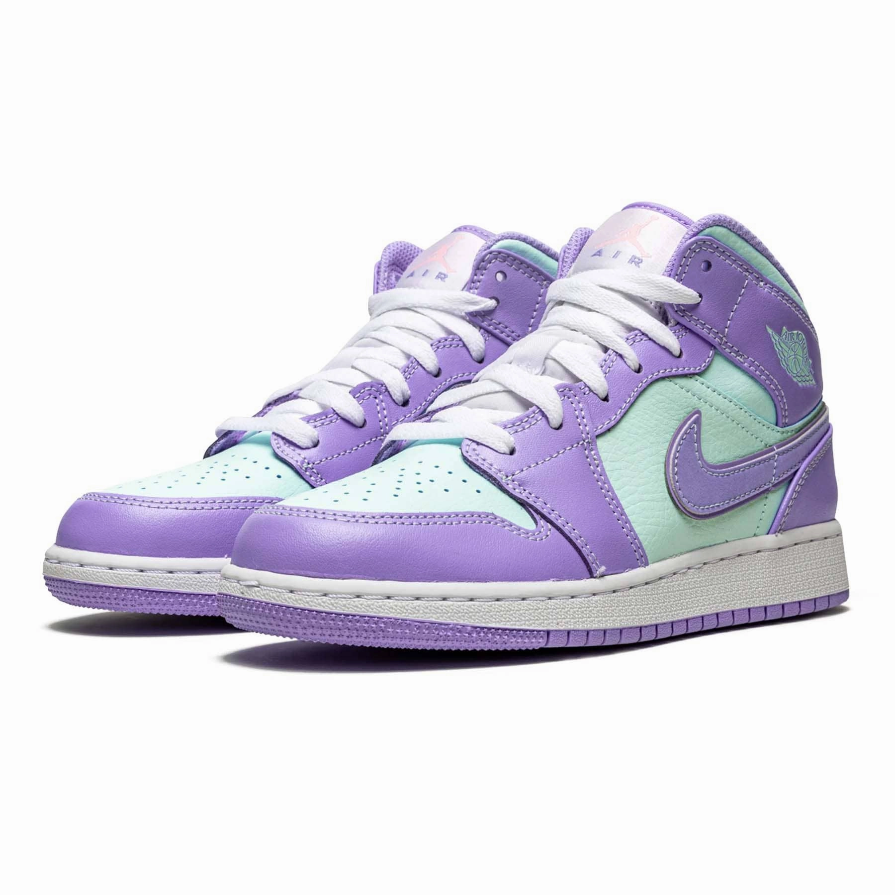 Air Jordan 1 Mid GS 'Purple Aqua' Air Jordan 1 vintage style sneakers