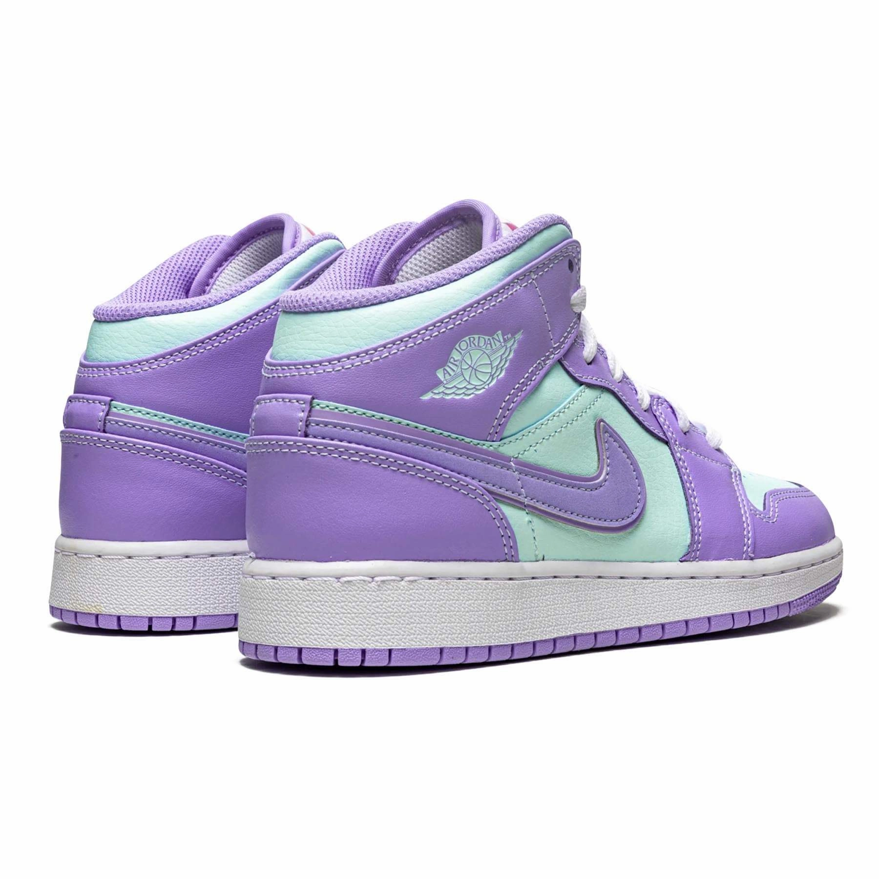 Air Jordan 1 Mid GS 'Purple Aqua' Air Jordan 1 vintage style sneakers
