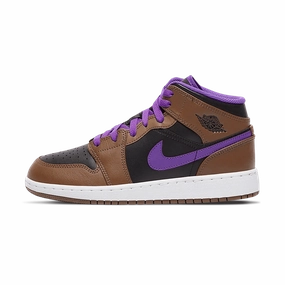 Air Jordan 1 Mid GS 'Purple Mocha' Air Jordan 1 sneakers with heritage court style