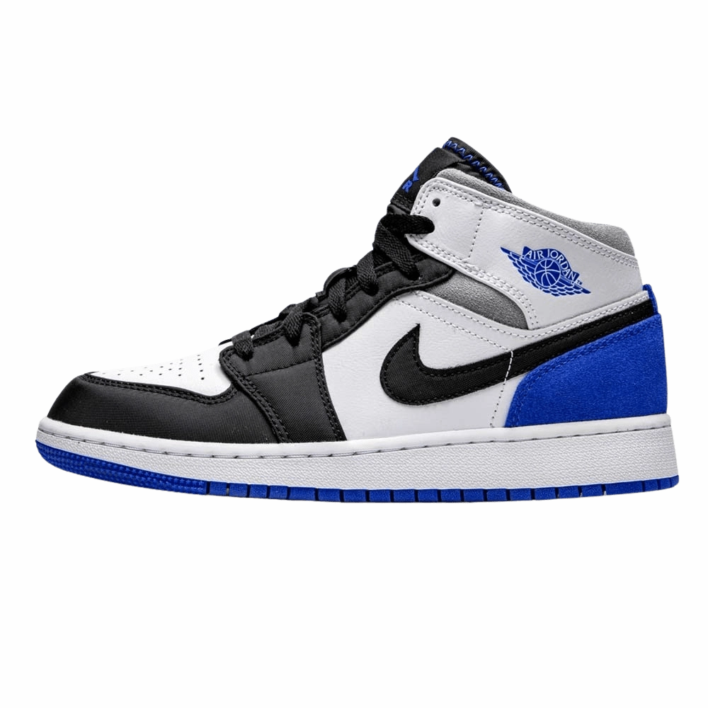 Air Jordan 1 Mid GS 'Royal White' Air Jordan 1 Mid versatile shoes for daily wear