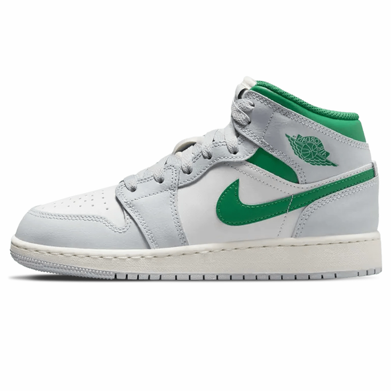 Air Jordan 1 Mid GS 'Summit White Pine Green' Air Jordan 1 sneakers with heritage court style