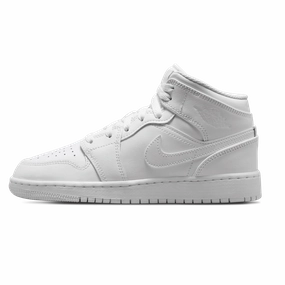 Air Jordan 1 Mid GS 'Triple White' 2023 Air Jordan 1 sneakers with heritage court style