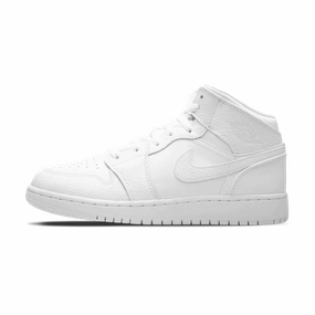 Air Jordan 1 Mid GS 'Triple White' Air Jordan 1 timeless sneakers for Jordan fans