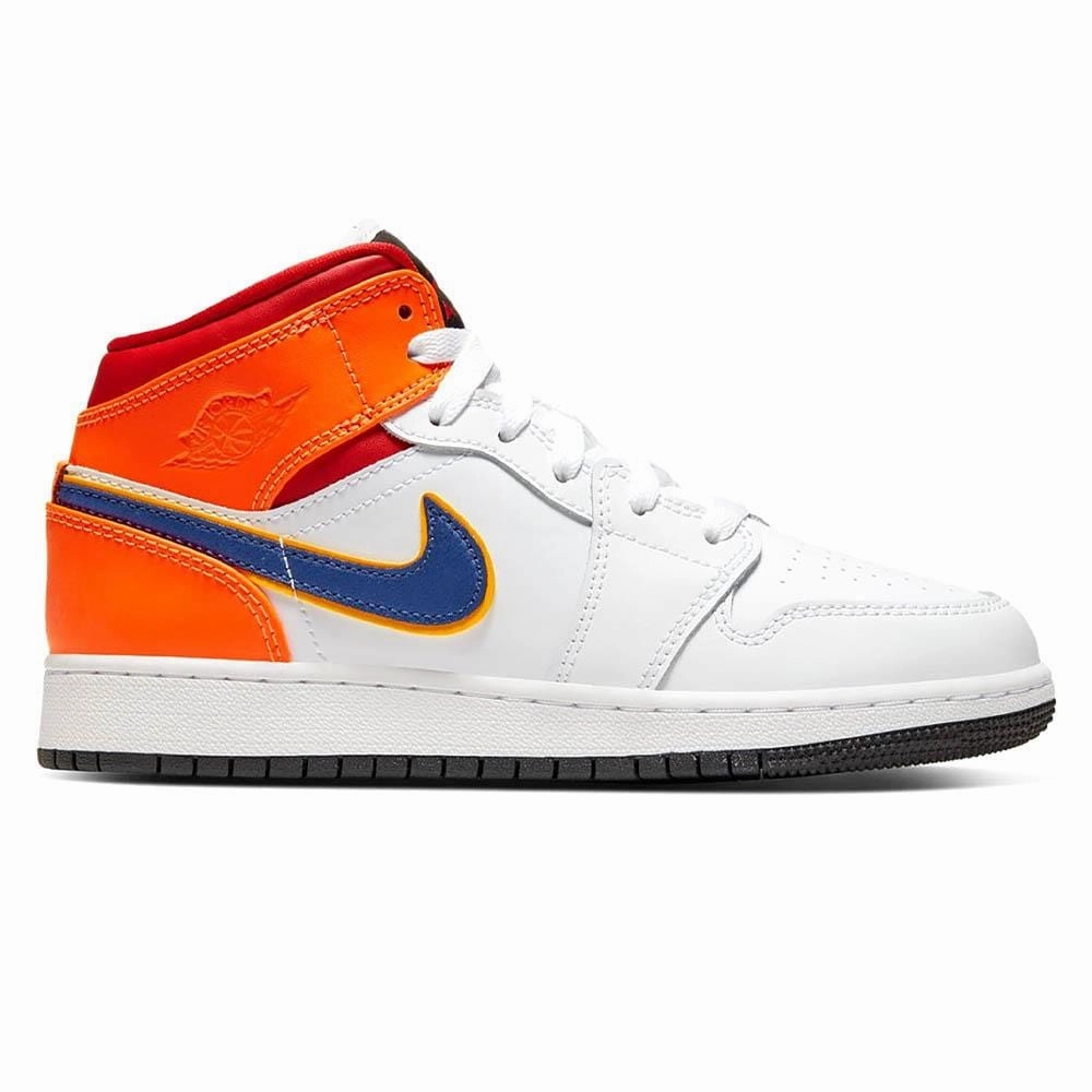 Air Jordan 1 Mid GS 'White Court Purple Teal' Air Jordan 1 Mid streetwear shoes