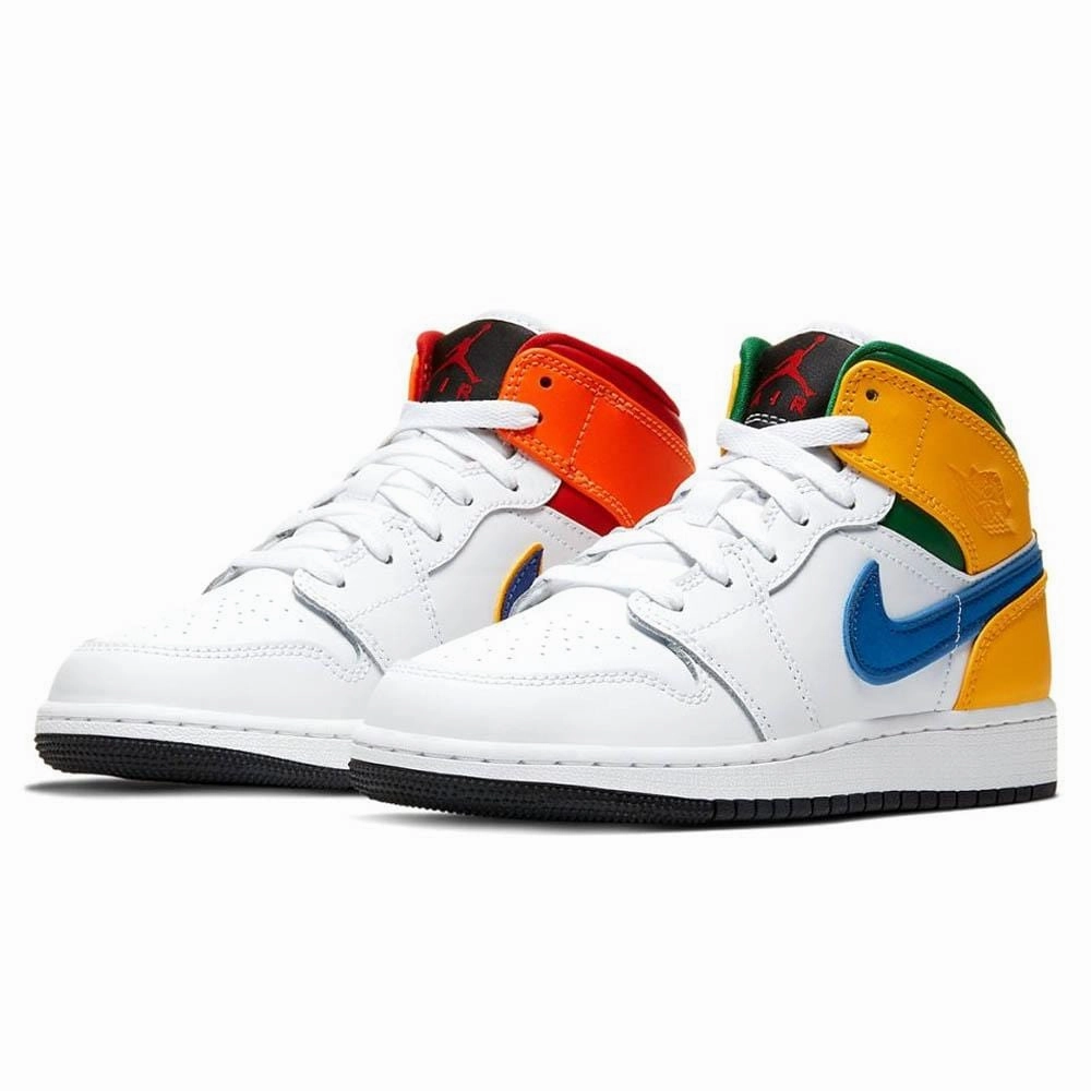 Air Jordan 1 Mid GS 'White Court Purple Teal' Air Jordan 1 vintage style sneakers