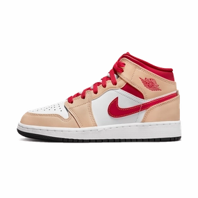 Air Jordan 1 Mid GS 'White Onyx Light Curry' Air Jordan 1 Mid versatile shoes for daily wear