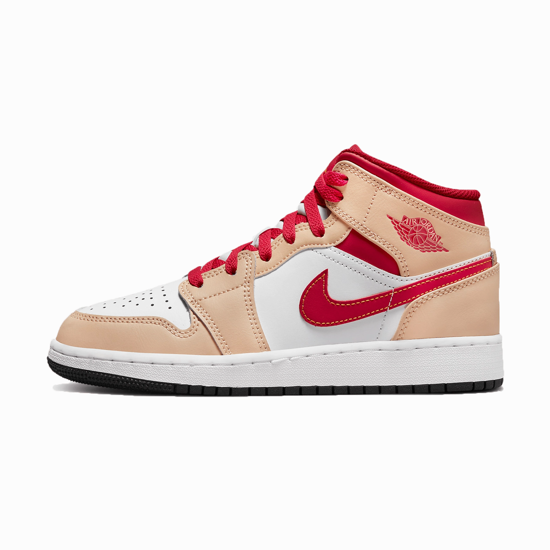 Air Jordan 1 Mid GS 'White Onyx Light Curry' Air Jordan 1 Mid versatile shoes for daily wear