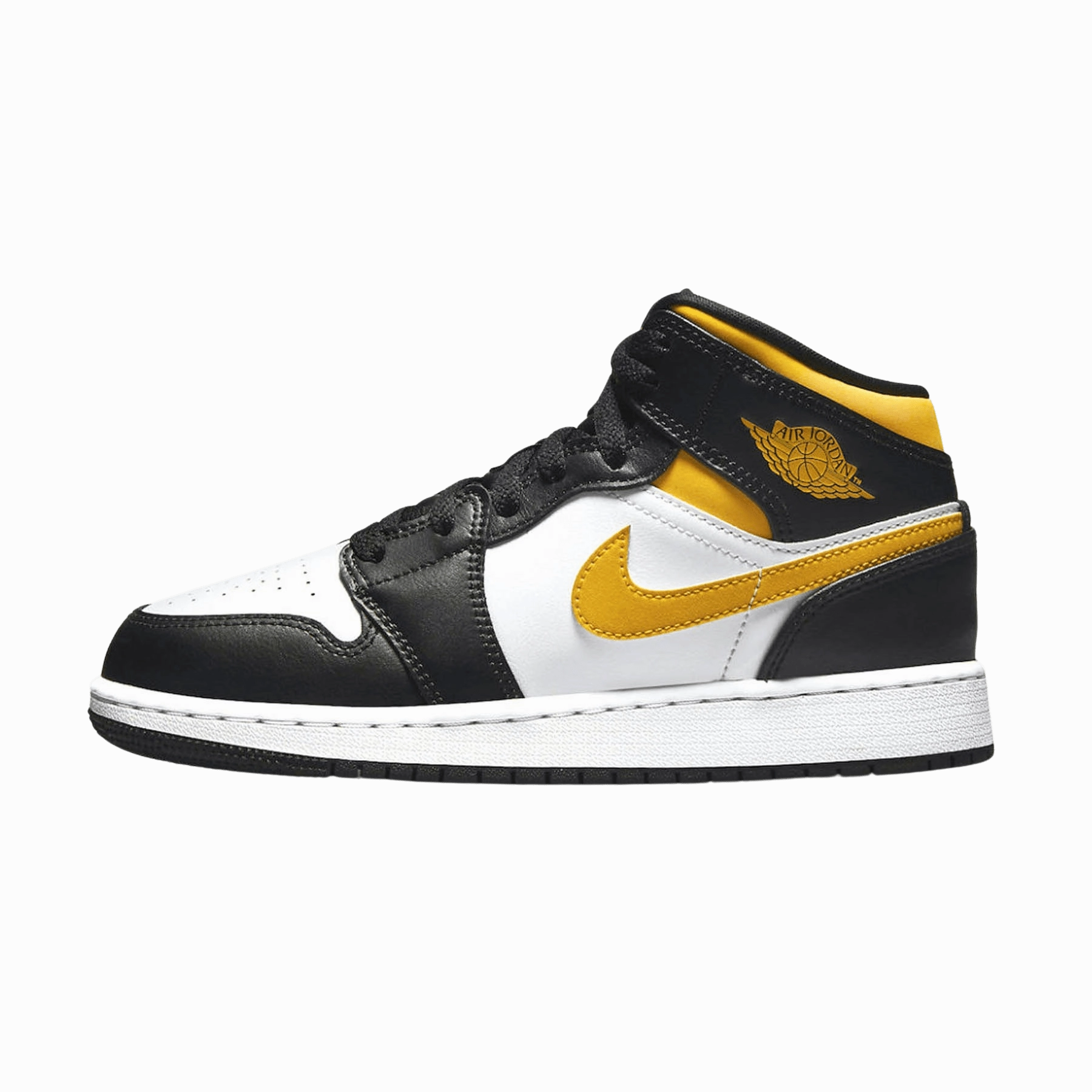Air Jordan 1 Mid GS 'White Pollen Black' Air Jordan 1 timeless sneakers for Jordan fans