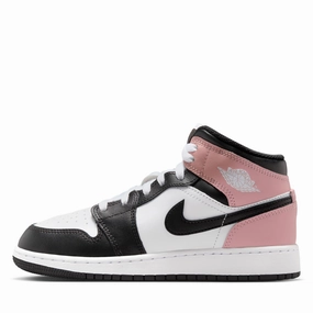 Air Jordan 1 Mid (GS) - White/Rust Pink Air Jordan signature sneakers