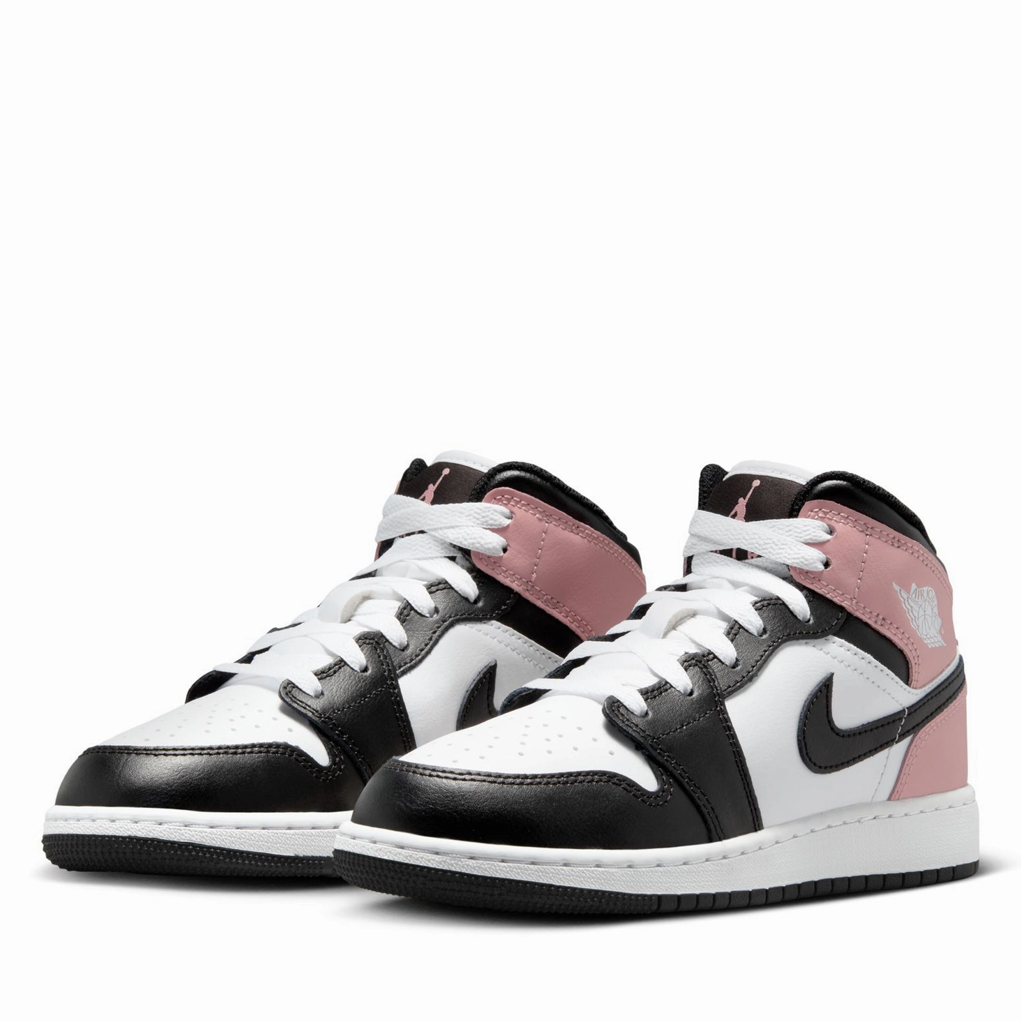 Air Jordan 1 Mid (GS) - White/Rust Pink Air Jordan Basketball Shoes for Performance