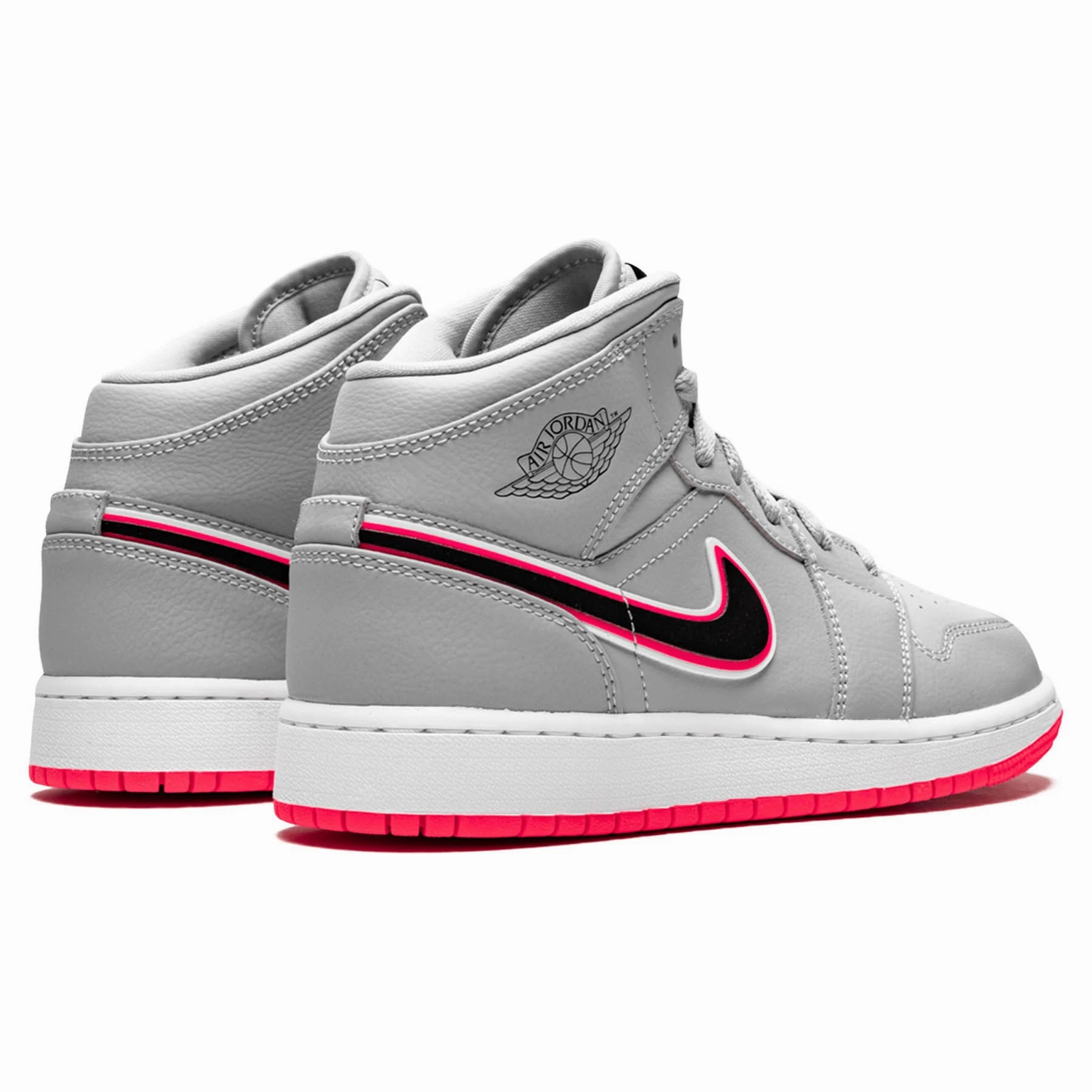 Air Jordan 1 Mid GS 'Wolf Grey Pink' Air Jordan 1 vintage style sneakers
