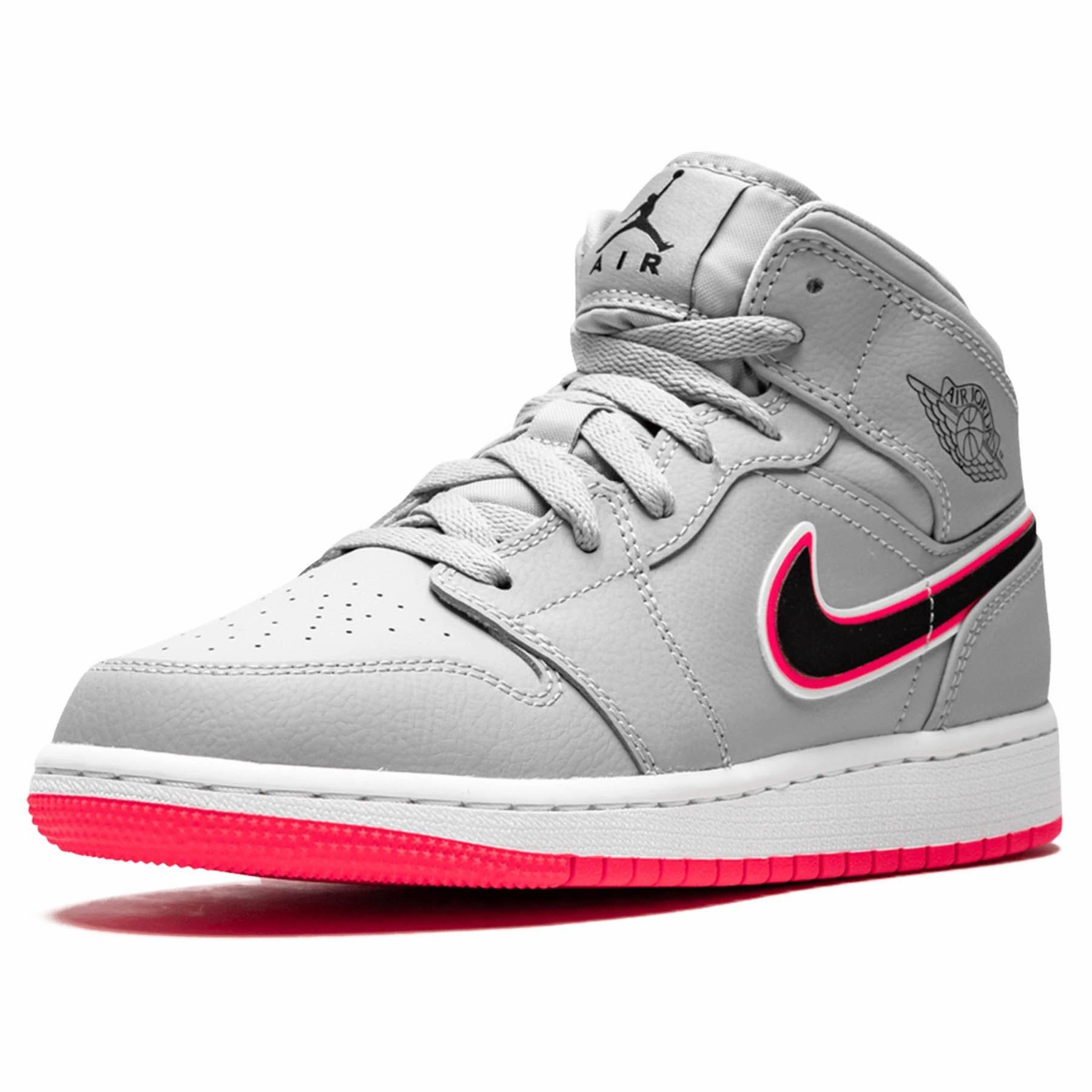 Air Jordan 1 Mid GS 'Wolf Grey Pink' Air Jordan 1 vintage style sneakers