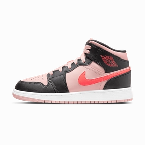 Air Jordan 1 Mid GS Black Pink Crimson Air Jordan 1 Mid versatile shoes for daily wear