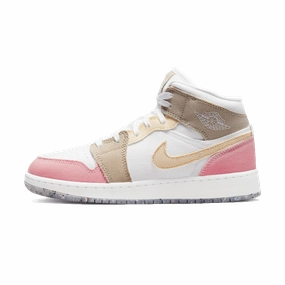 Air Jordan 1 Mid GS Pink Tan Air Jordan 1 timeless sneakers for Jordan fans
