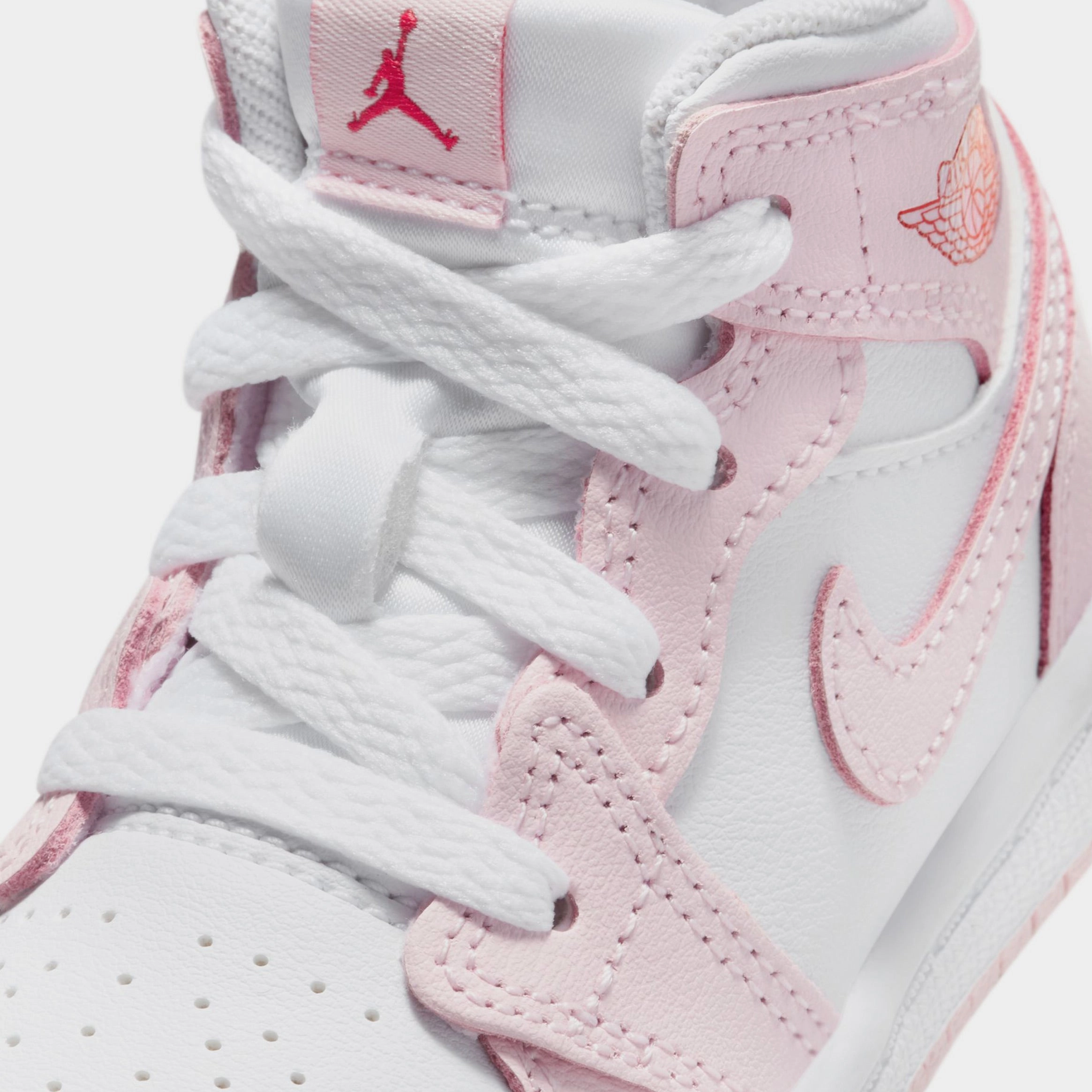 Air Jordan 1 Mid Infant Toddler Lifestyle Shoes (Pink Foam/Fire Red/White) Air Jordan 1 original design shoes
