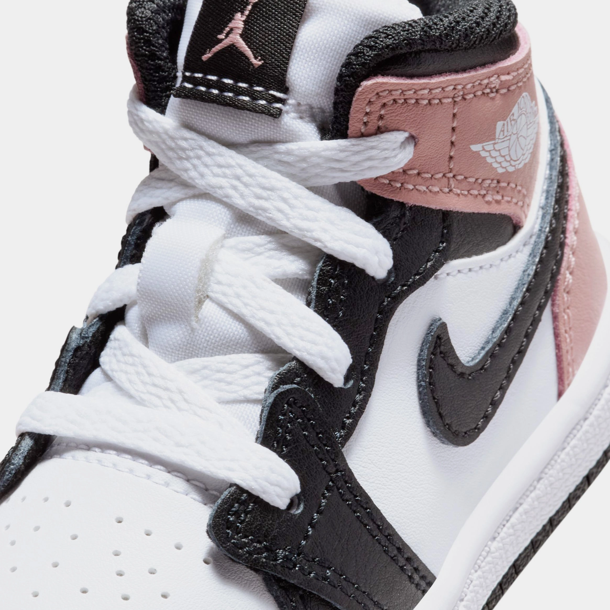 Air Jordan 1 Mid Infant Toddler Lifestyle Shoes (White/Black/Rust Pink) Air Jordan 1 original design shoes