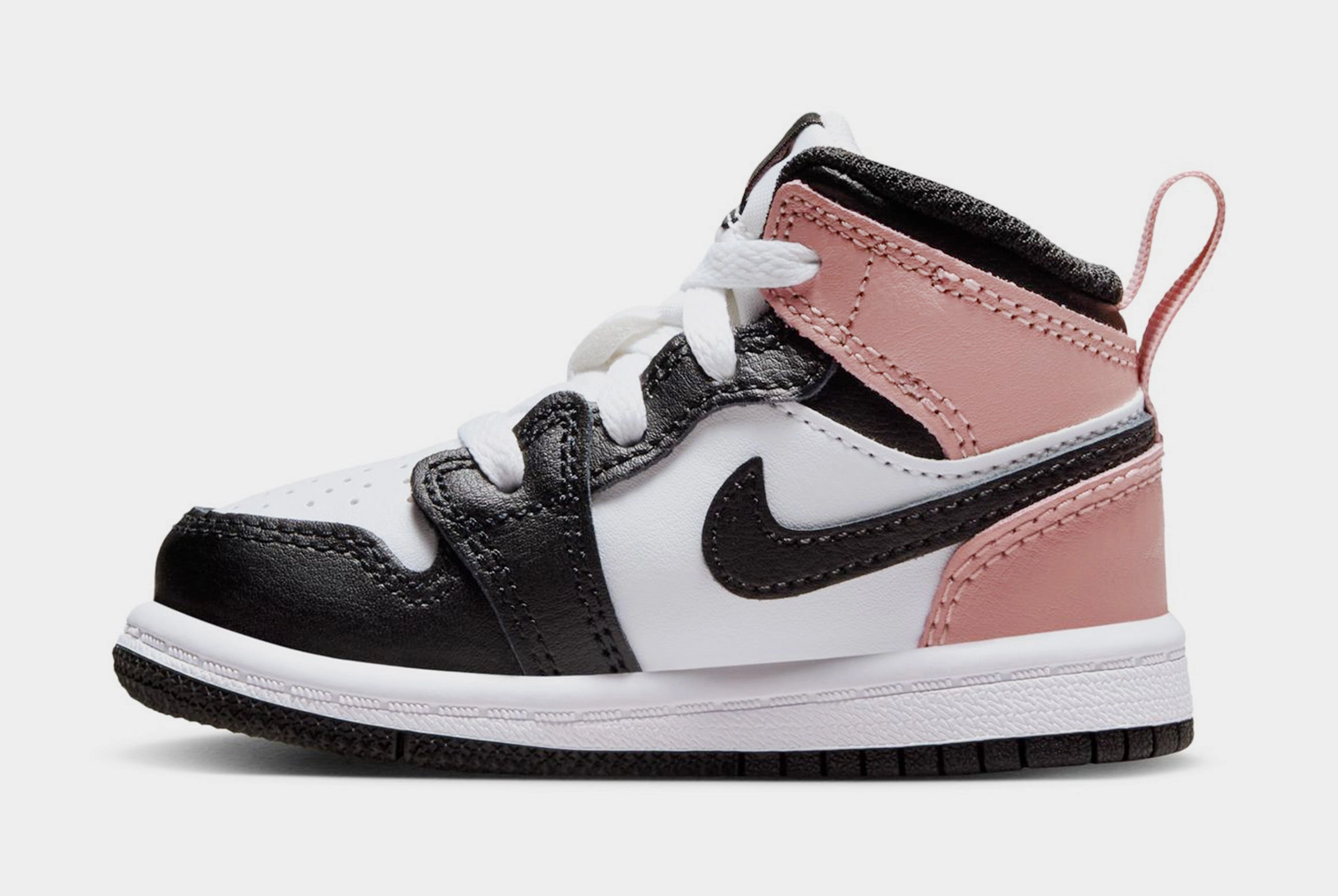Air Jordan 1 Mid Infant Toddler Lifestyle Shoes (White/Black/Rust Pink) Air Jordan 1 original design shoes