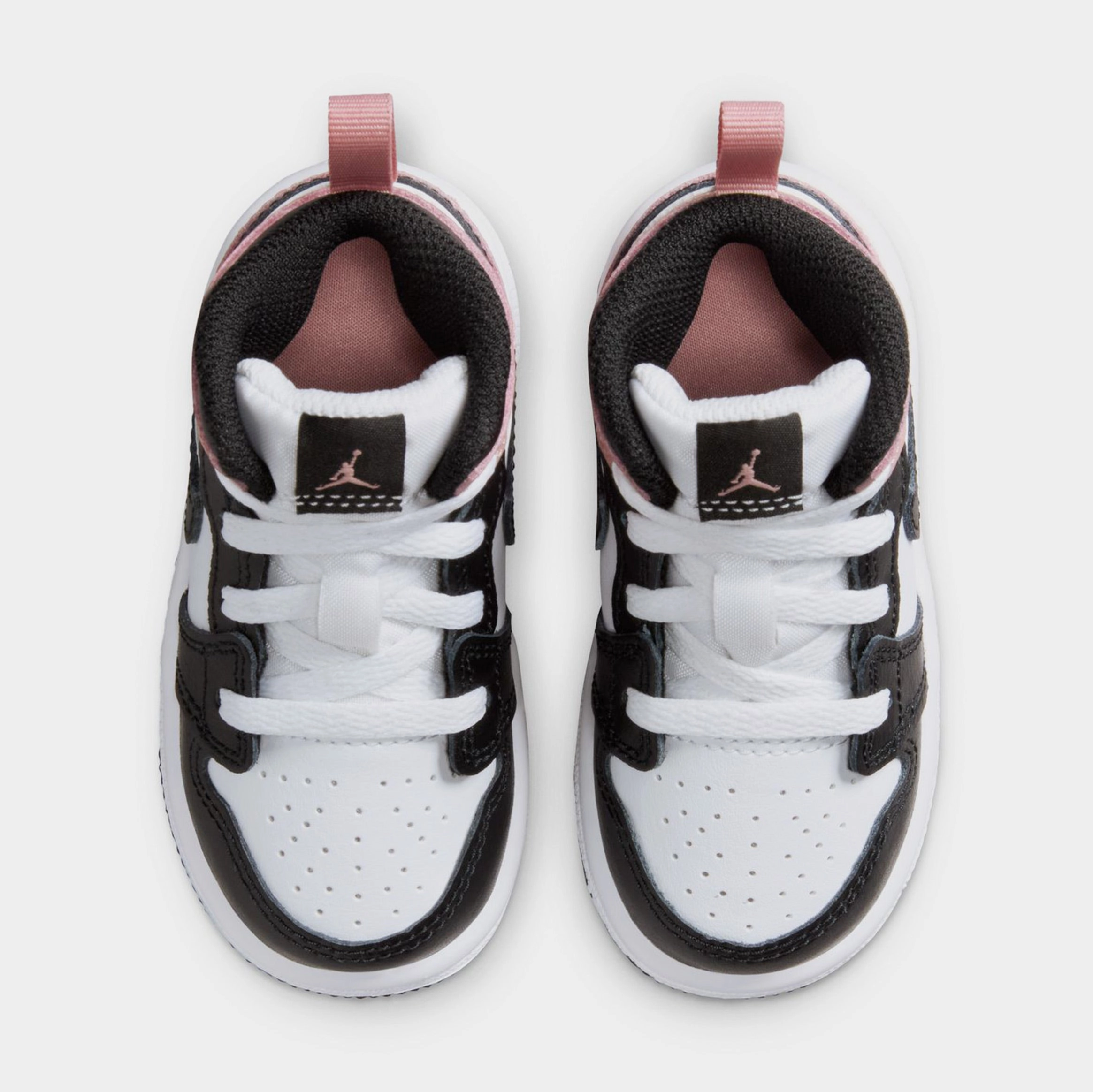 Air Jordan 1 Mid Infant Toddler Lifestyle Shoes (White/Black/Rust Pink) Air Jordan 1 original design shoes