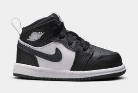 Air Jordan 1 Mid Infant Todldler Lifestyle Shoes (Black/Off Noir/Summit White) Air Jordan 1 classic shoes for streetwear looks