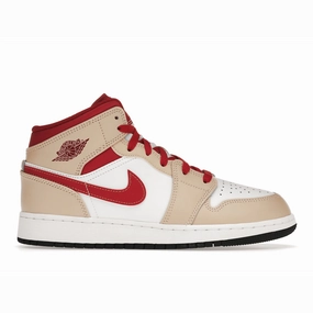 Air Jordan 1 Mid Light Curry Cardinal Air Jordan 1 Mid sneakers with bold retro vibes
