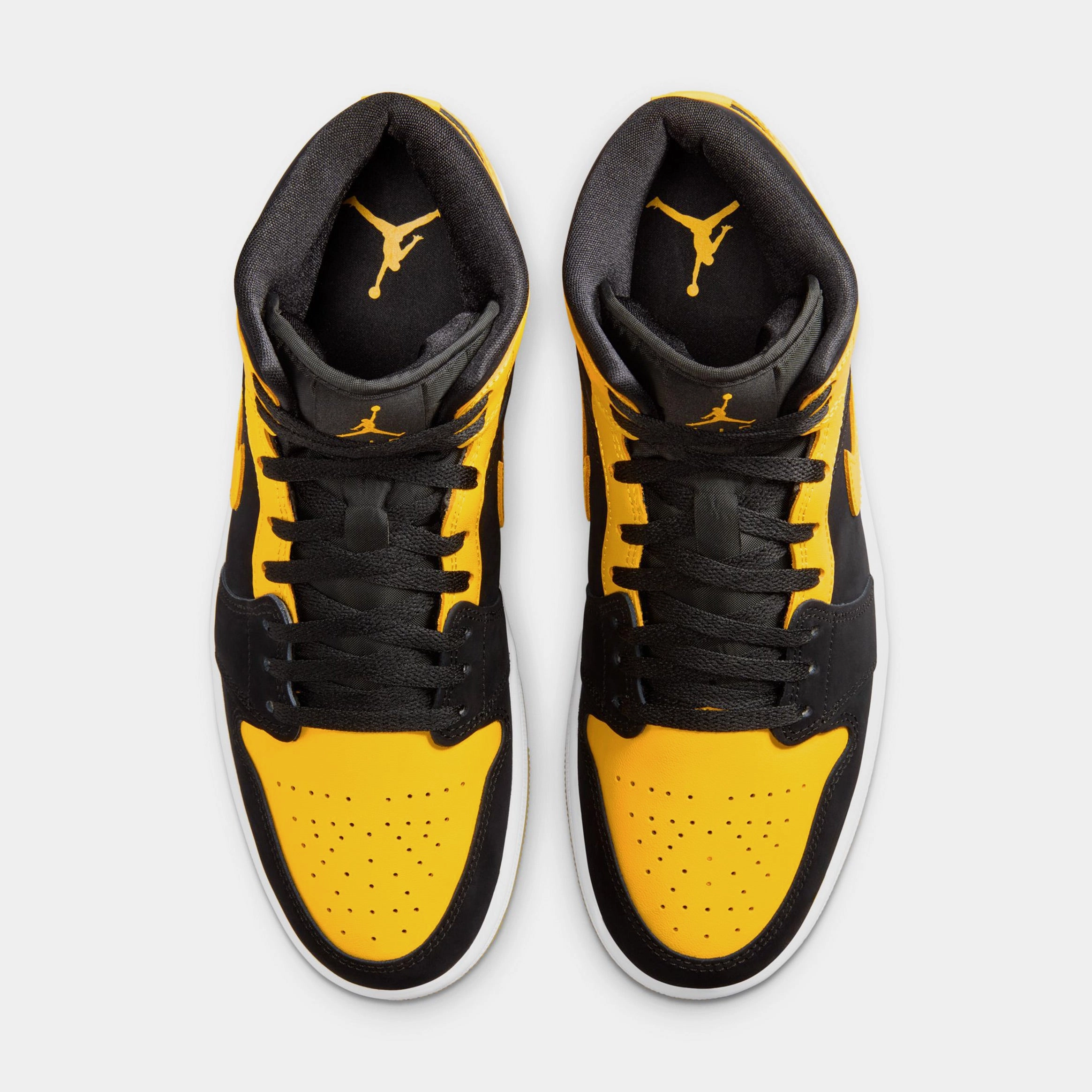 Air Jordan 1 Mid Mens Lifestyle Shoes (Black/Varsity Maize/White) Air Jordan 1 original design shoes