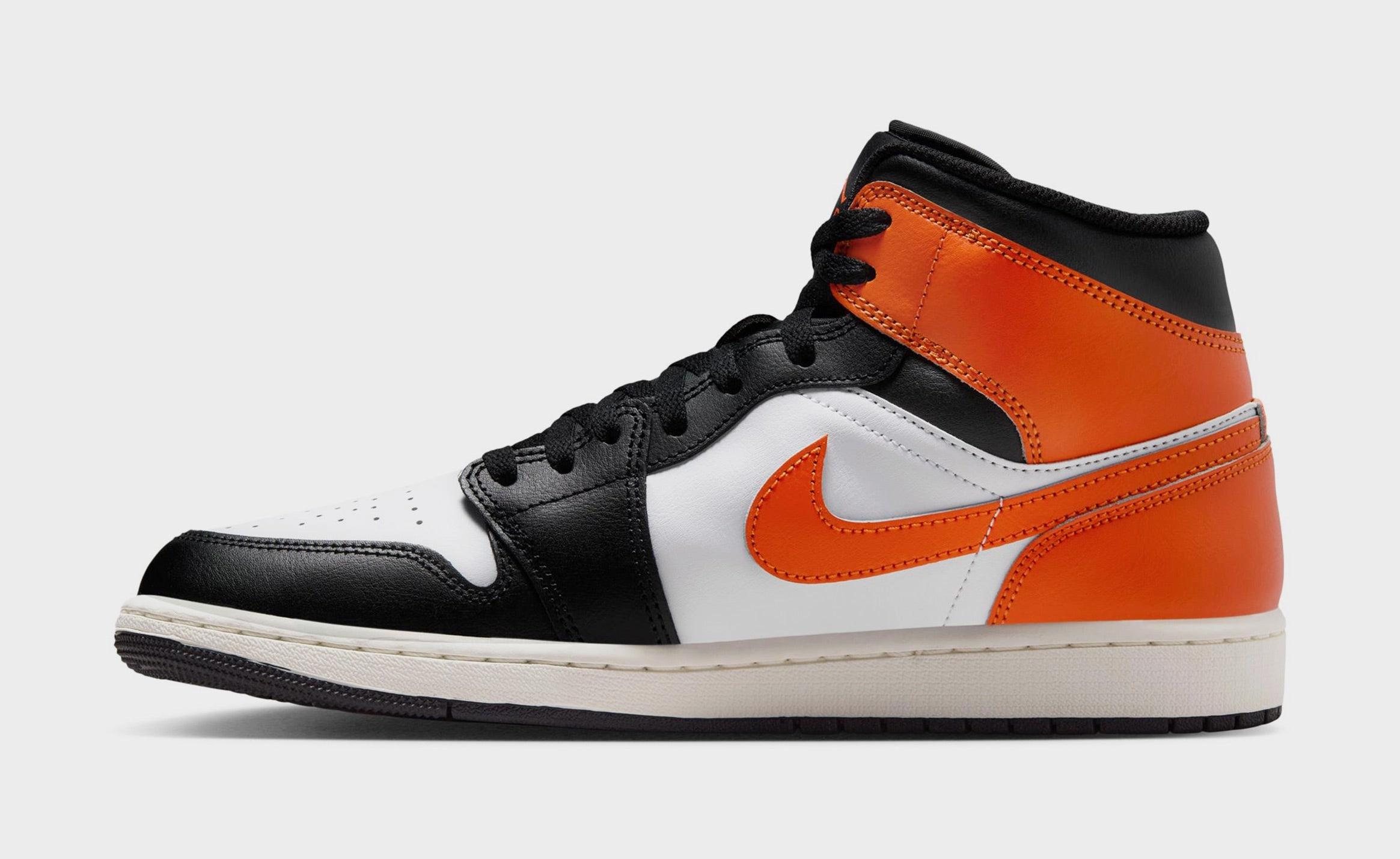 Air Jordan 1 Mid Mens Lifestyle Shoes (Starfish/White/Sail/Black) Air Jordan 1 original design shoes