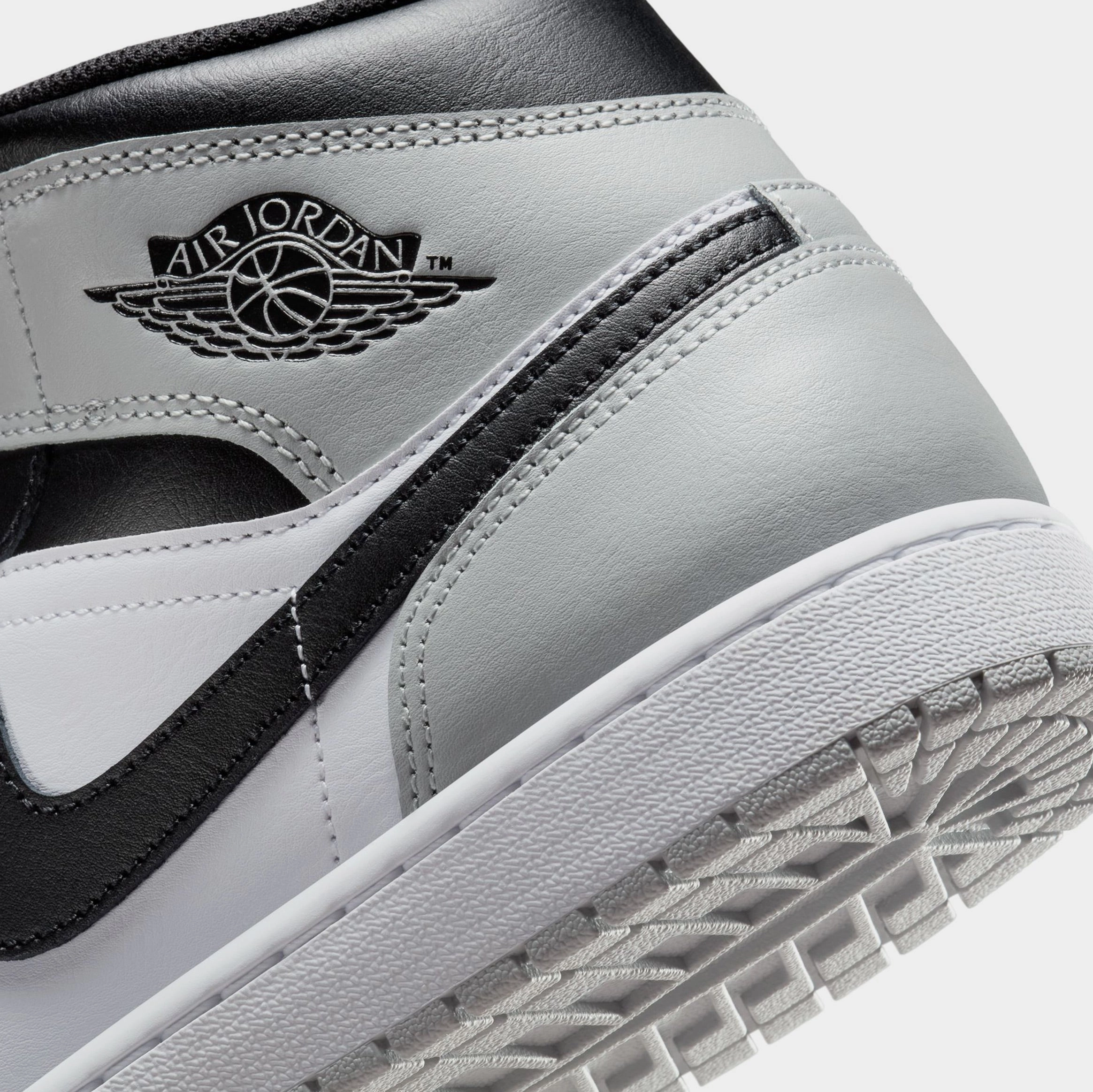 Air Jordan 1 Mid Mens Lifestyle Shoes (White/Light Smoke Grey/Black) Air Jordan 1 original design shoes