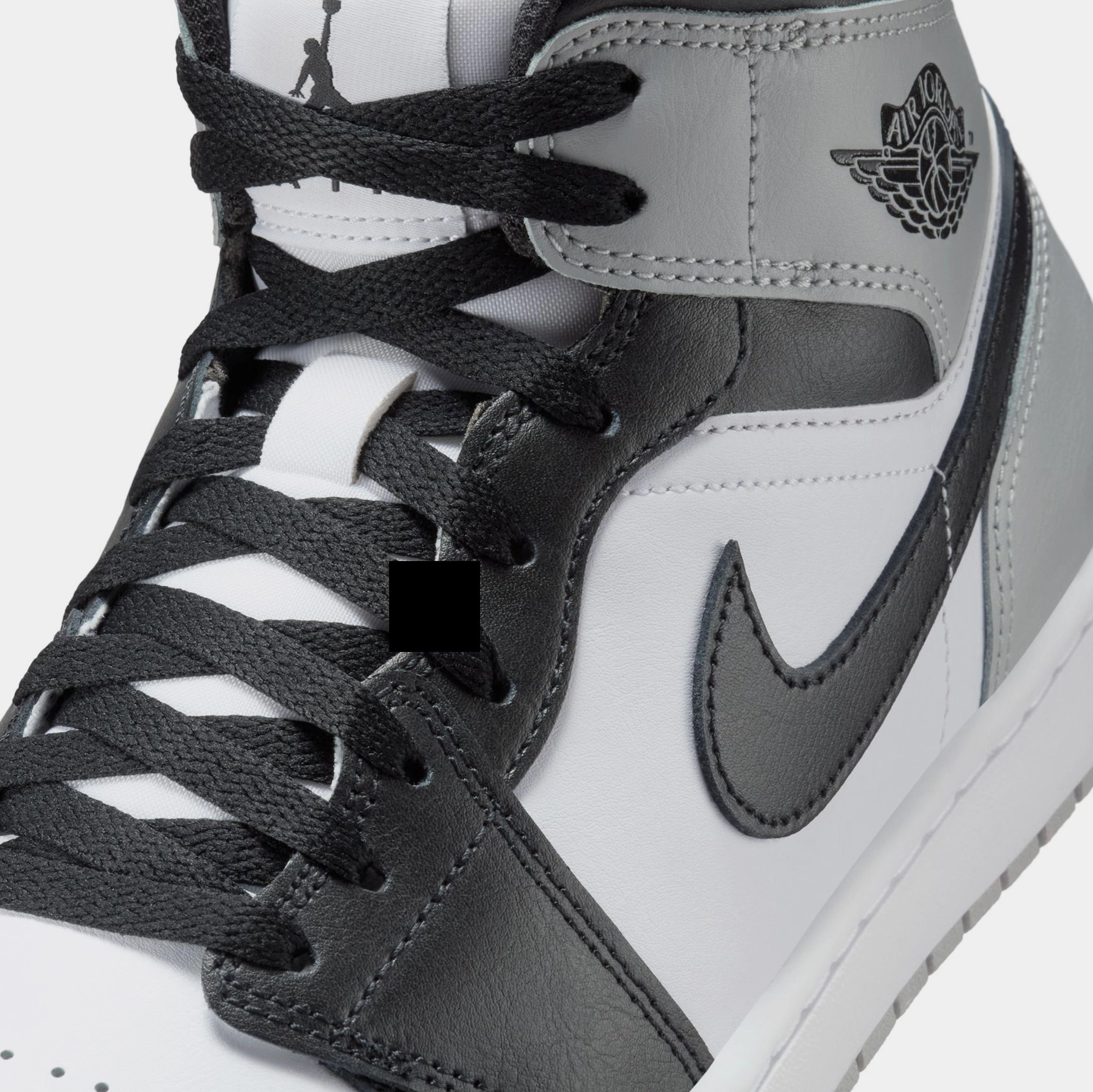 Air Jordan 1 Mid Mens Lifestyle Shoes (White/Light Smoke Grey/Black) Air Jordan 1 original design shoes