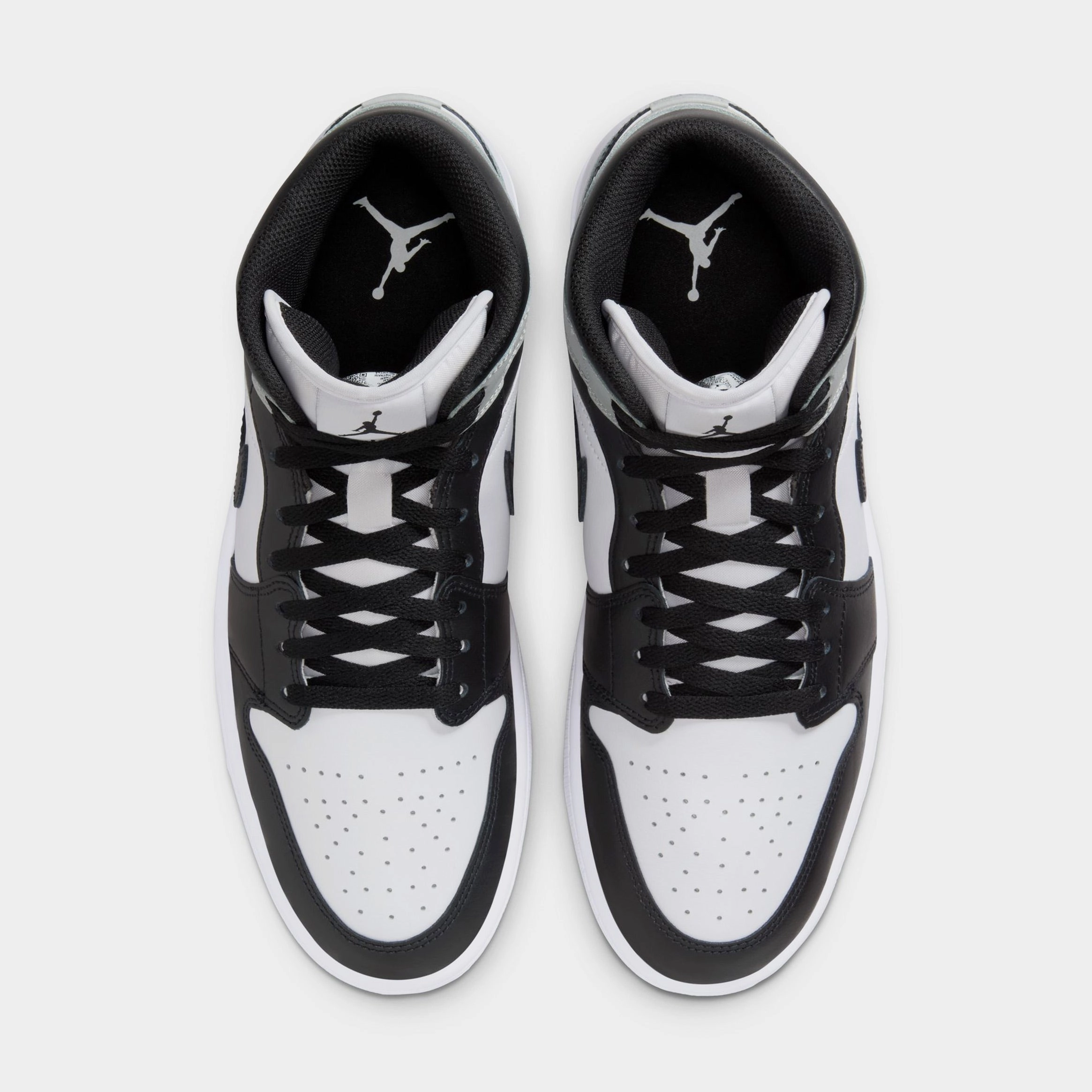 Air Jordan 1 Mid Mens Lifestyle Shoes (White/Light Smoke Grey/Black) Air Jordan 1 original design shoes