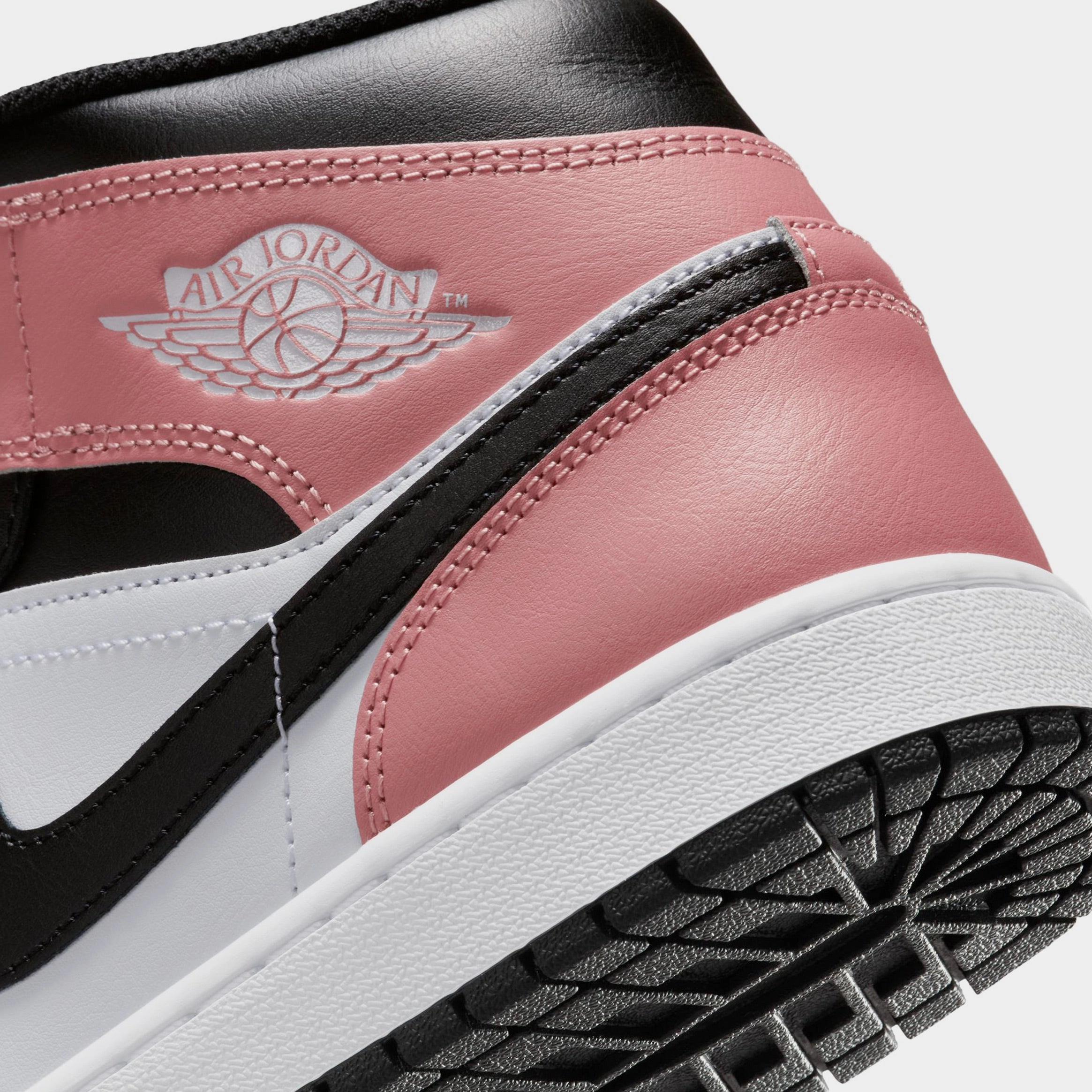 Air Jordan 1 Mid Mens Lifestyle Shoes (White/Rust Pink/Black) Air Jordan 1 original design shoes