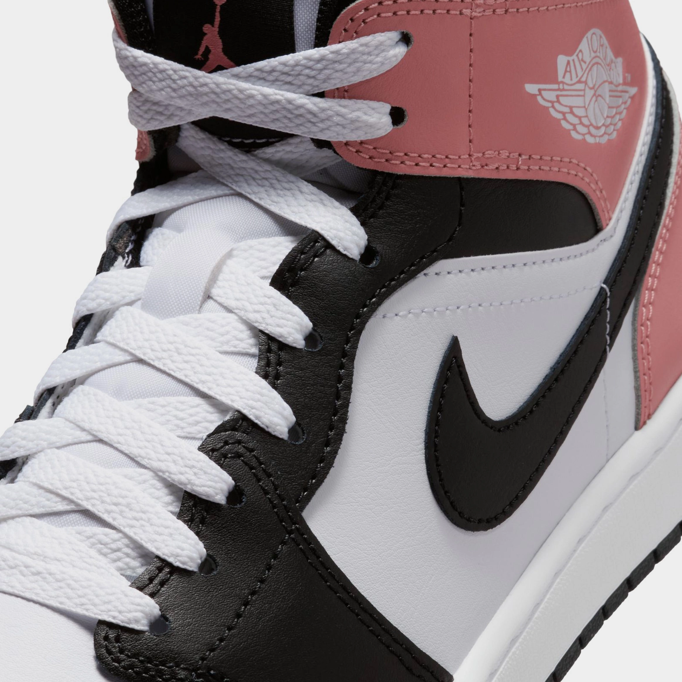 Air Jordan 1 Mid Mens Lifestyle Shoes (White/Rust Pink/Black) Air Jordan 1 original design shoes